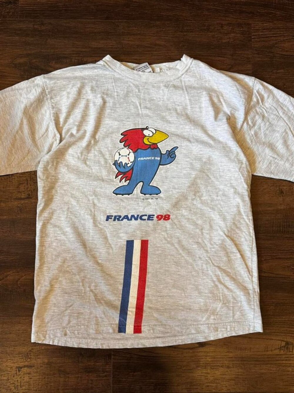 FRANCE 98 WORLD CUP VINTAGE WHITE TEE SIZE L